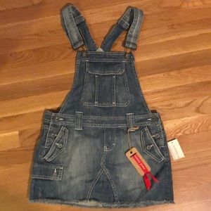 NWT Tommy jeans distressed overall skirt